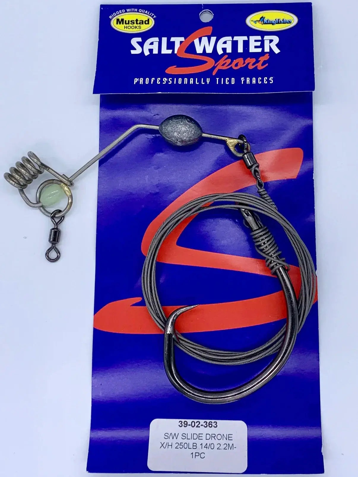 KFA pro-tied sliding drone trace - 250lb sliding trace with 14/0 circle hook KFA