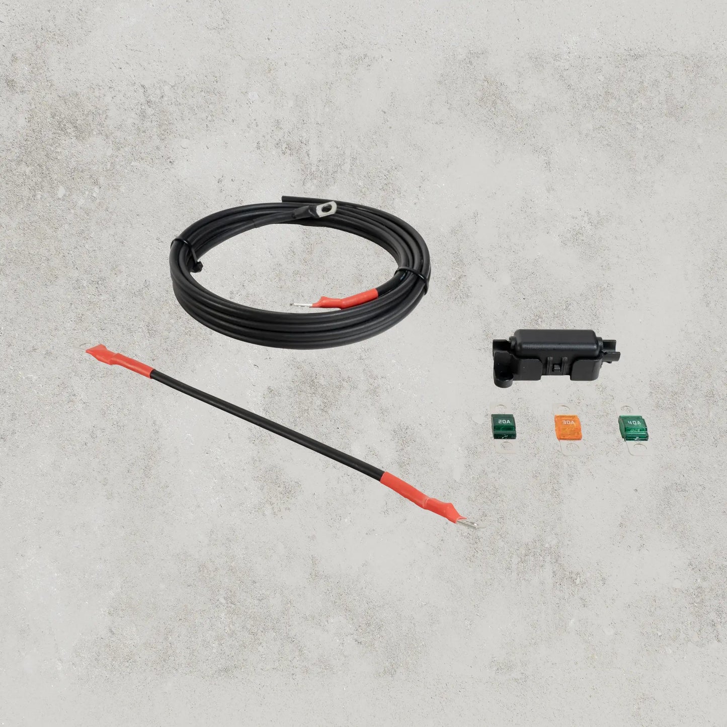 2m Fused Lead with In-line Midi Fuse Holder and 20A, 30A & 40A Midi Fuses ROAM GEAR