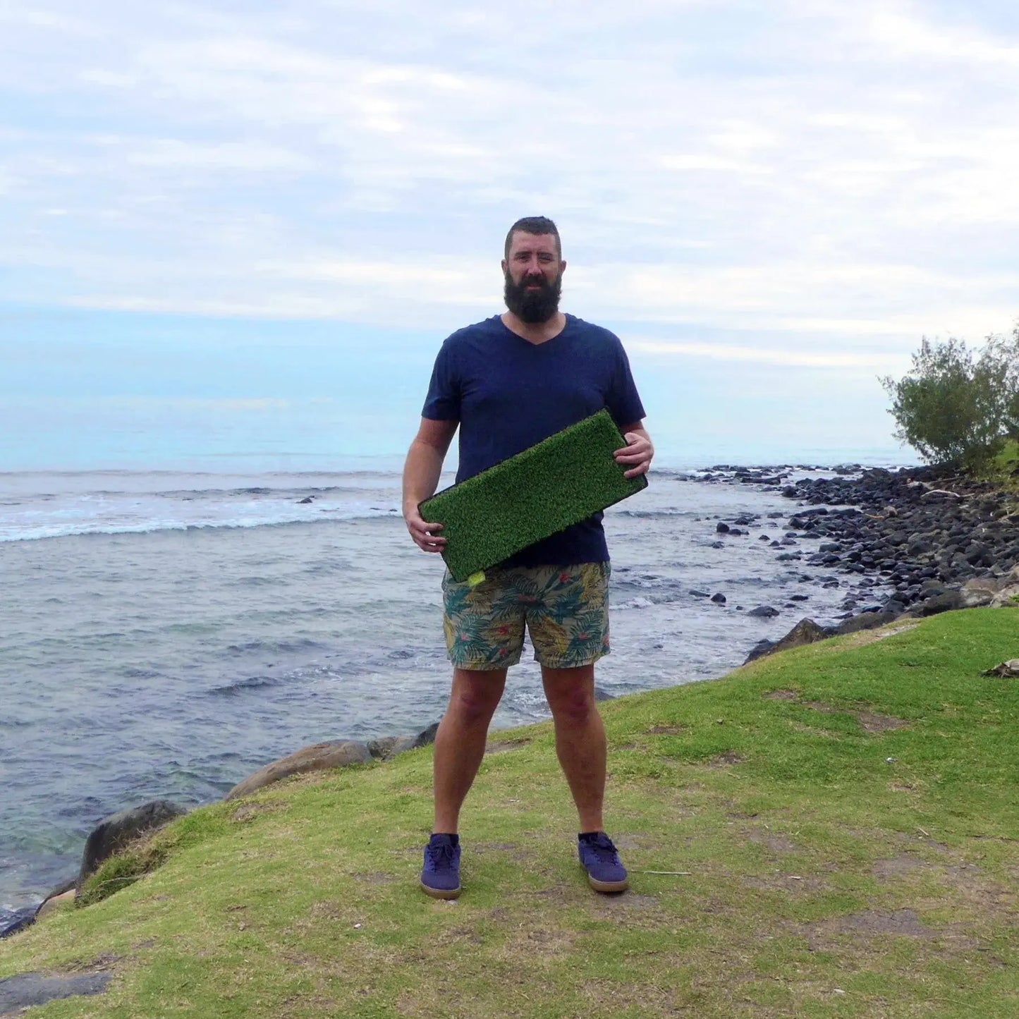 Are We Square Yet? Mat - Caravan Step Mat in Green TIDY TURF MATS