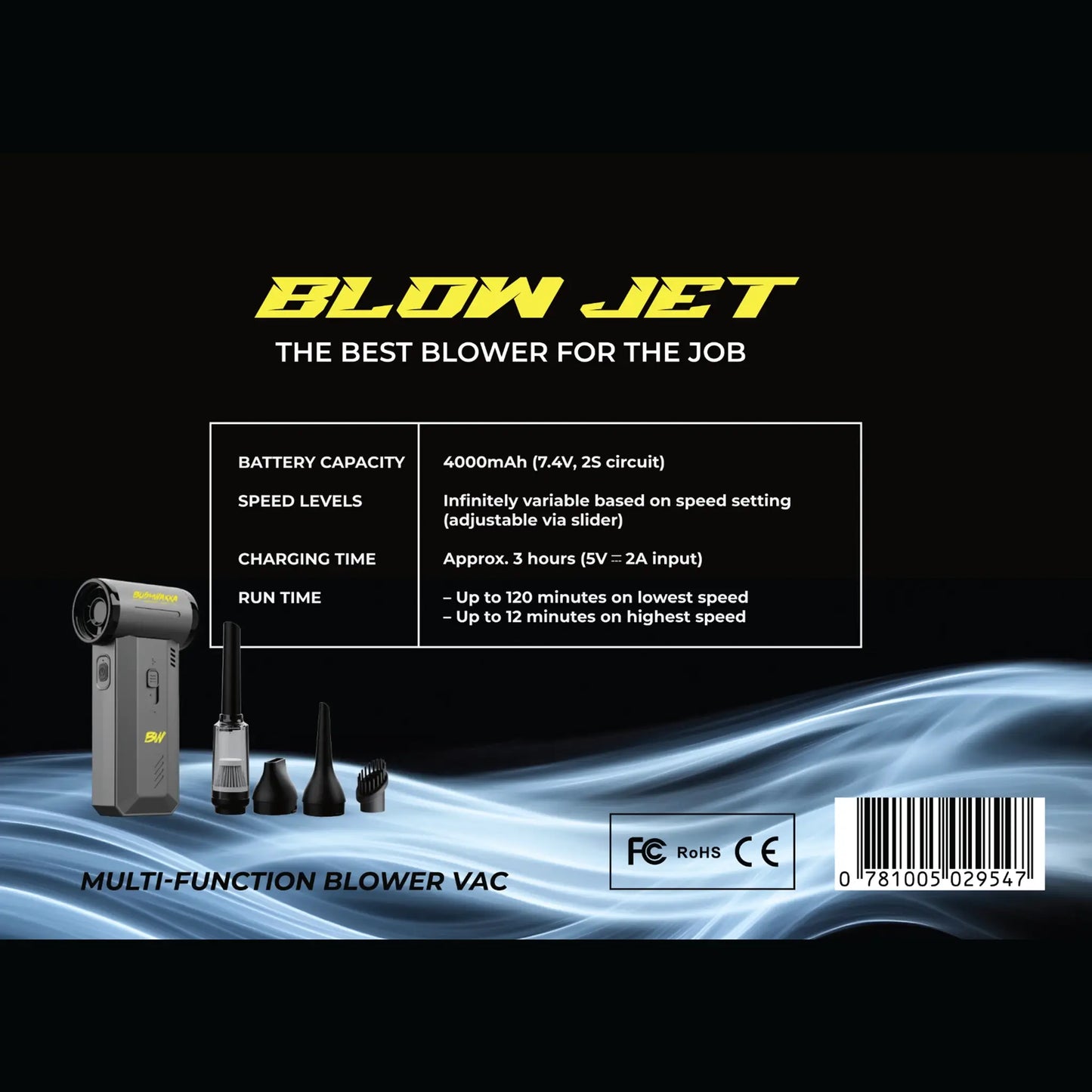 Bushwakka Blow Jet – Portable Handheld Blower and Vacuum Cleaner