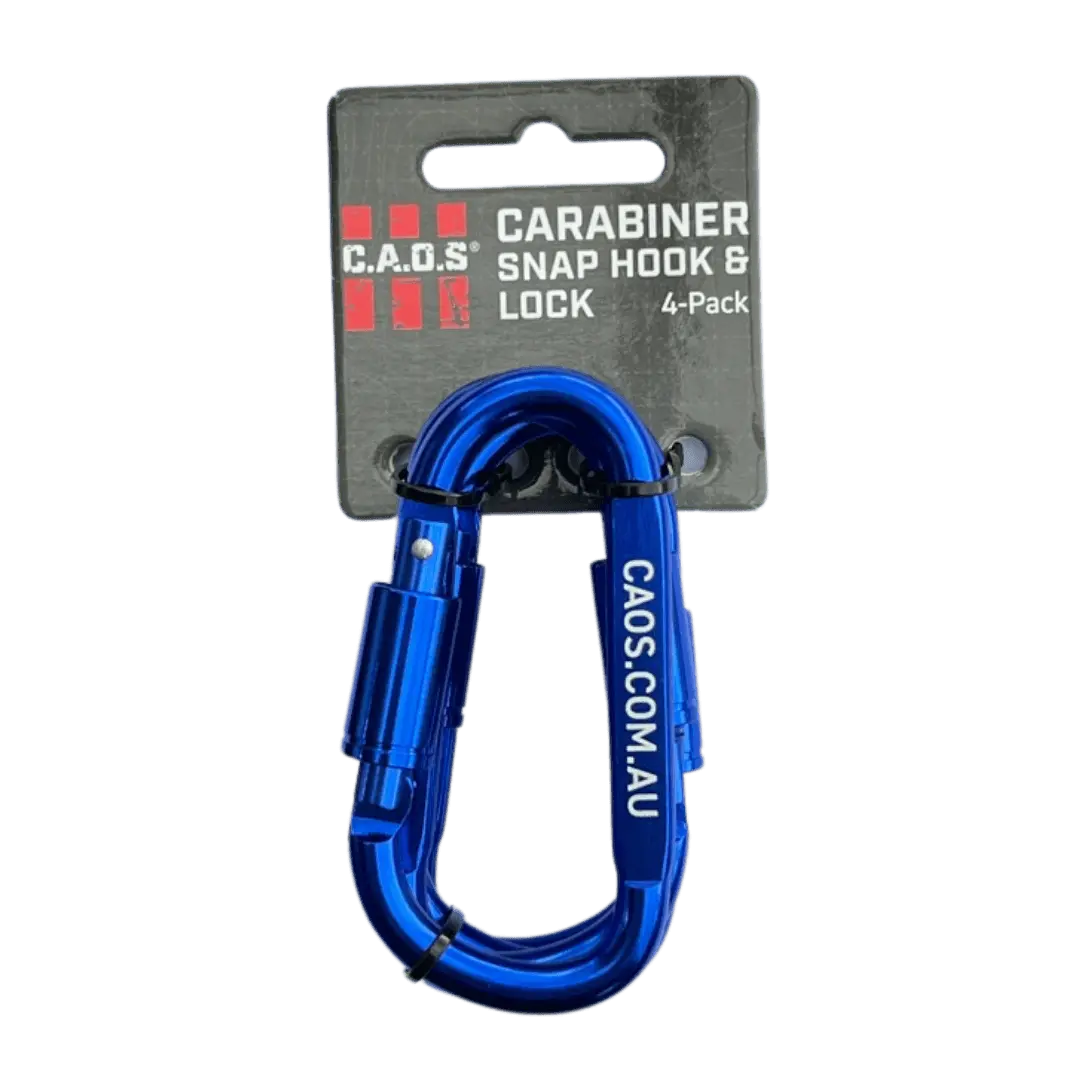 CAOS 4Pk Carabiner Snap Hook & Lock CAOS