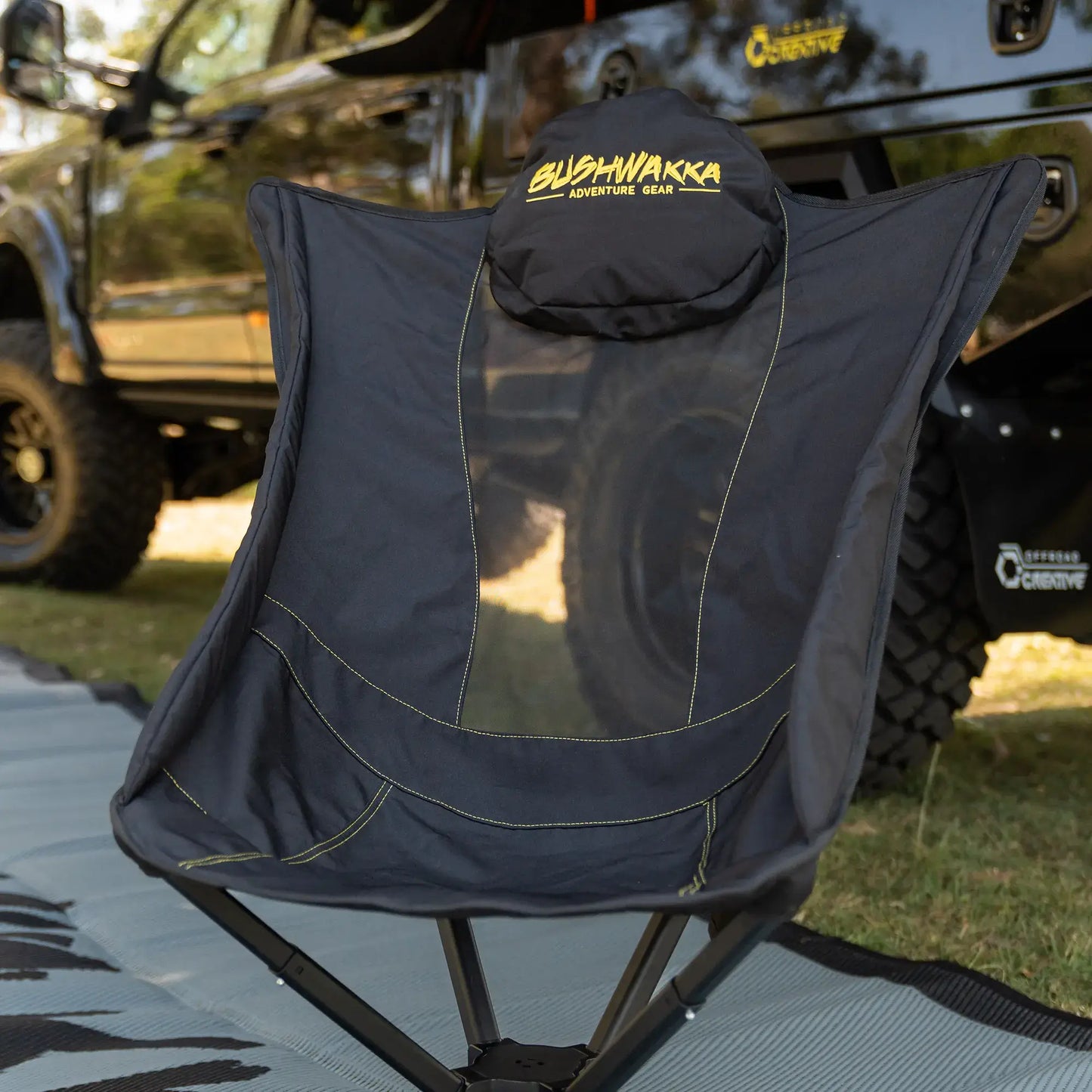 Bushwakka High Five Chair + Lightweight Table + Foot Rest – Total Camp Comfort Bundle