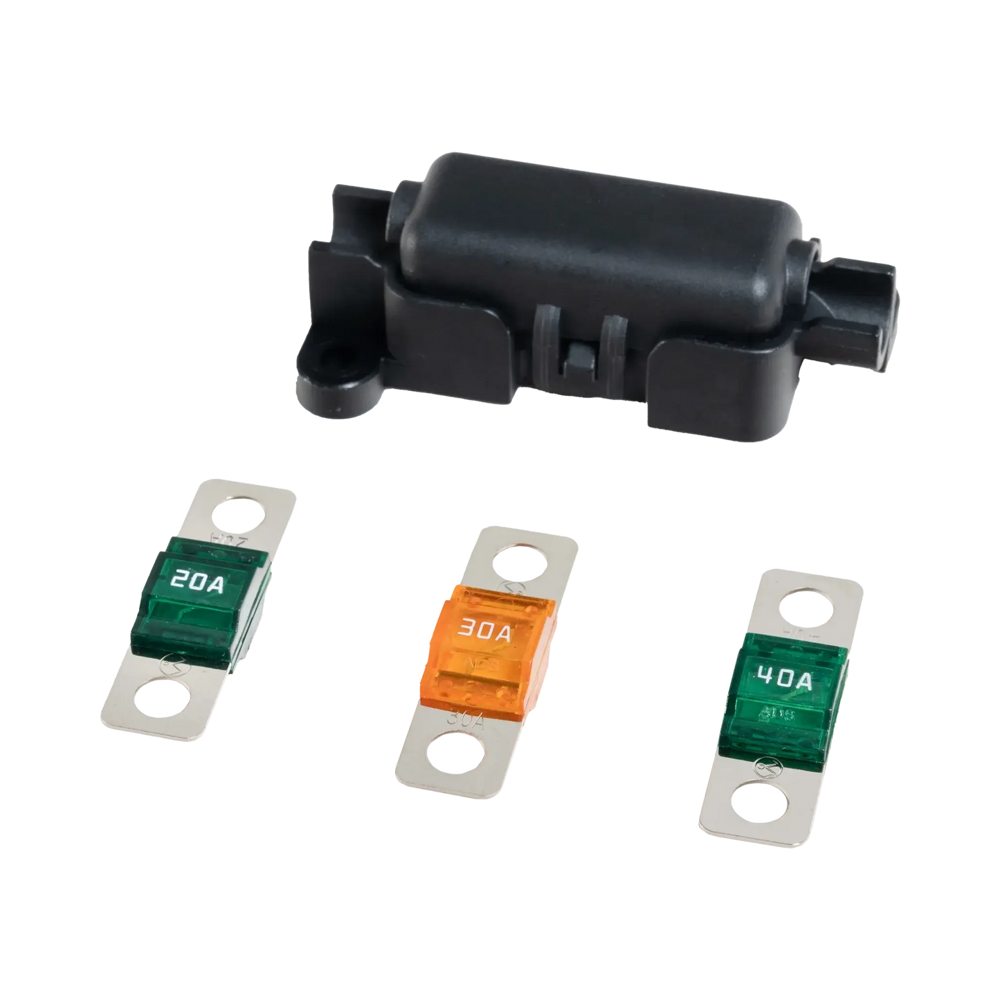 Roam Gear 2m Fused Lead with In-line Midi Fuse Holder and 20A, 30A & 40A Midi Fuses